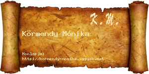 Körmendy Mónika névjegykártya