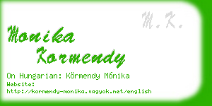 monika kormendy business card